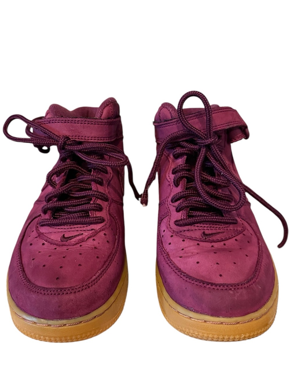 NIKE Size 2.5 AIR FORCE 1 MID TD Kid Shoes Purple/Bordeaux